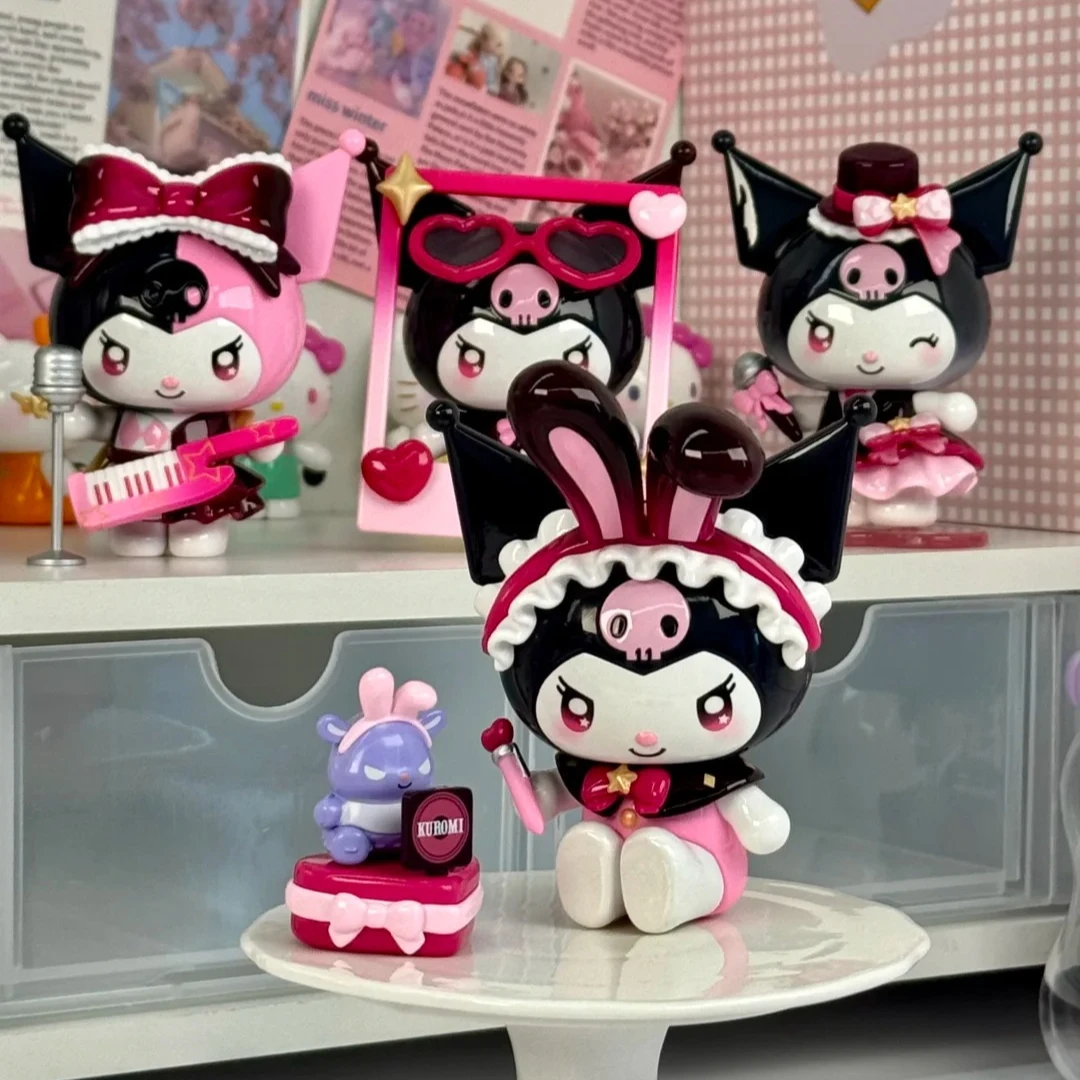 กล่องสุ่มฟิกเกอร์ไวนิลคุโรมิ ซีรีส์ Sparkling Idol ของเล่นการ์ตูนน่ารัก แฟชั่น อนิเมะ ของตกแต่งโต๊ะทำงาน ของขวัญเซอร์ไพรส์