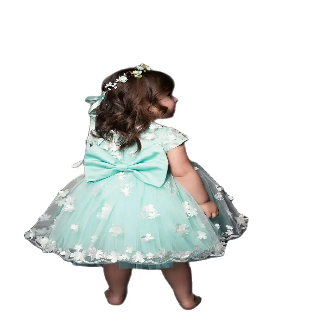 Cute mint green princess flower girls dresses new handmade tiered ruffles short little girl pageant gowns