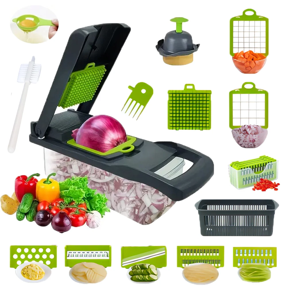 

15/17 in 1 Multifunctional Vegetable Slicer，Onion Chopping Machine，Food Chopper，Kitchen Vegetable Chopper Tools.Kitchen Gadget