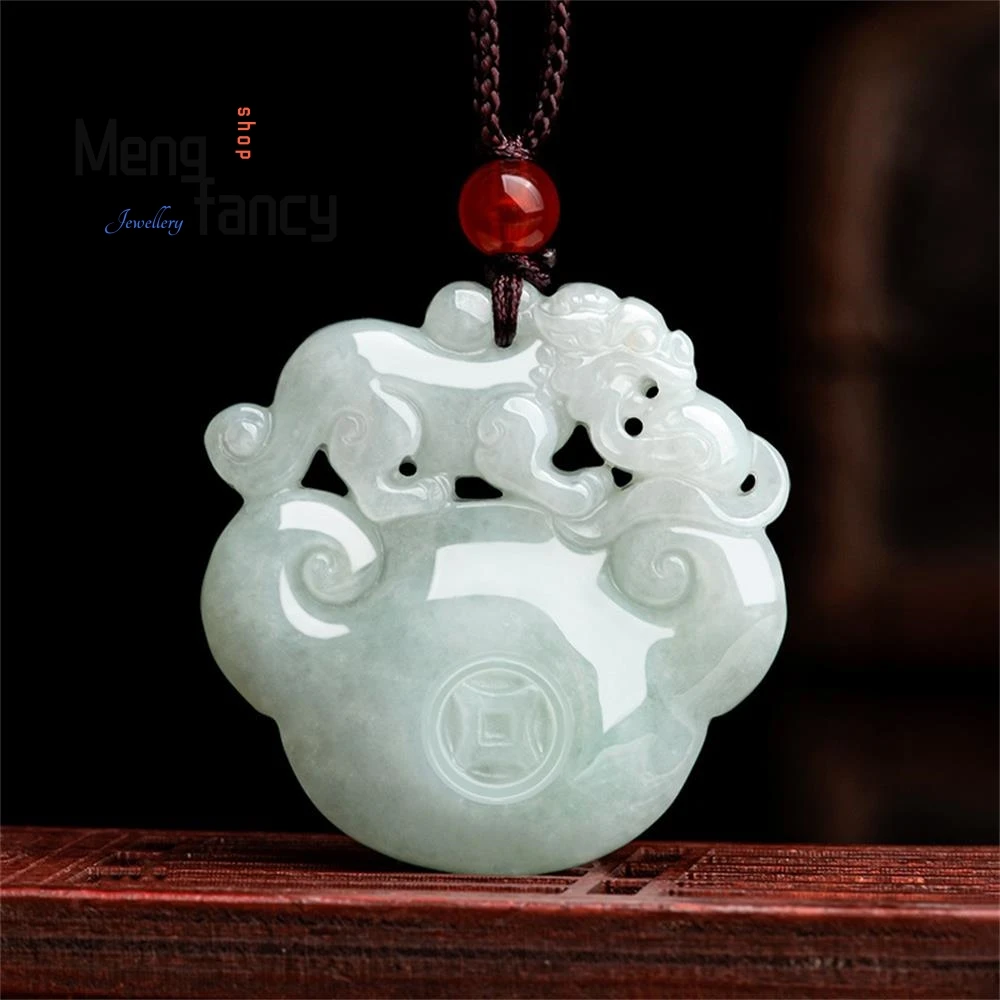 

Natural High-grade Myanmar A-goods Jadeite Money Ruyi Pixiu Jade Pendant Exquisite Fashion Jewelry Best Selling Holiday Gifts