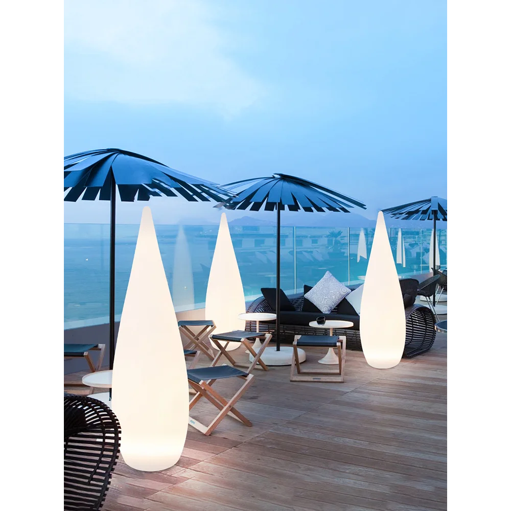 Outdoor Water Drop Lawn Lamps Lâmpada de Assoalho do Jardim Iluminação Solar Varanda Paisagem Impermeável Vertical Table Lamp