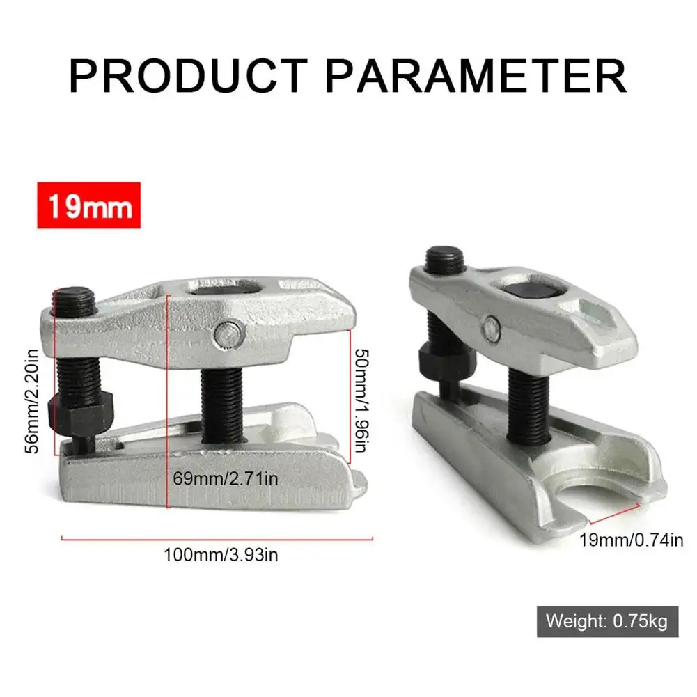 Ajustável Car Ball Joint Separator, Ferramentas de trabalho, Extrator Tool, Automotive, Garage Steering, P6q7, 19mm, Car Ball Joint System