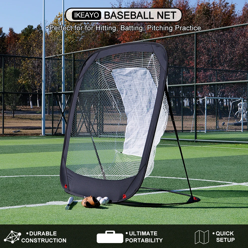 Soomloom Portable Baseball & Softball Training Net - Ball Stop & Protection Net for Outdoor Hitting & Pitching Training Baseball