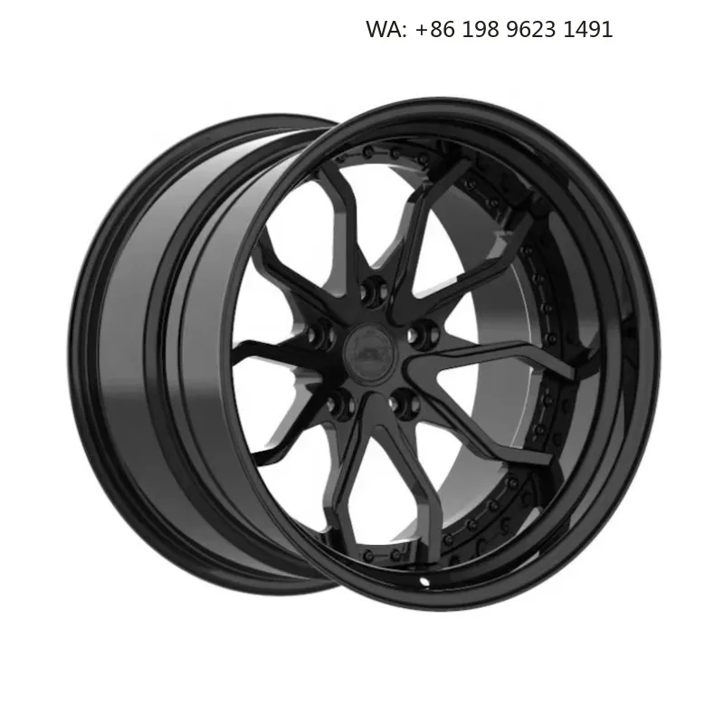 High-end customized deep concave forged alloy wheel hub, multi-inch single-piece sport rims, 5×3 PCD, gold polished finish