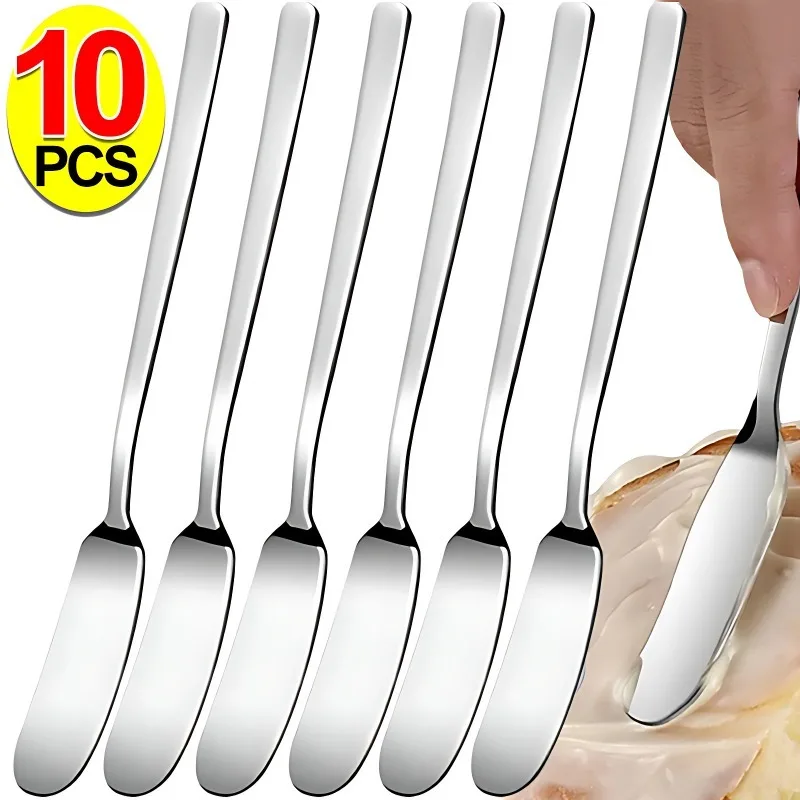 10/1Pcs Butter Knifes Stainless Steel Cheese Cutter Knifes Long Handle Bread Jam Spreaders Cream Toast Cutlery Kitchen Gadgets