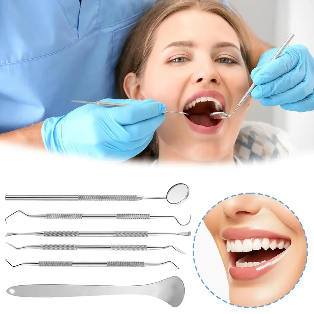 1pcs Dental Tool Stainless Steel Dental Tool Probe Calculus Plaque And Care Oral Remover Mirror Dental T6G8