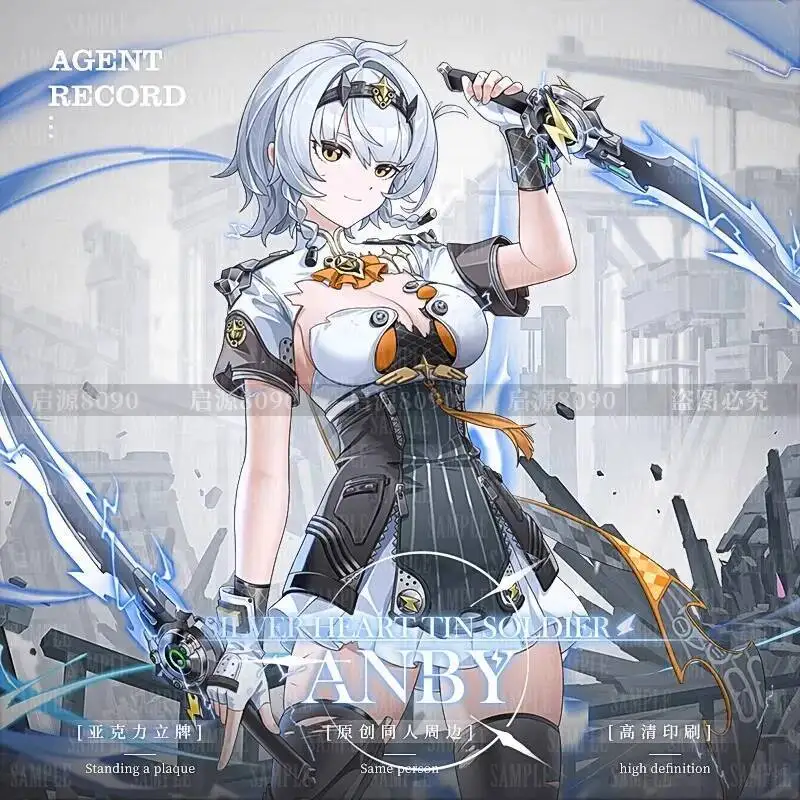 لعبة Zenless Zone Zero Cosplay Sier Soldier Anby مزدوجة الجوانب من الأكريليك لوحة قائمة هدية تذكارية