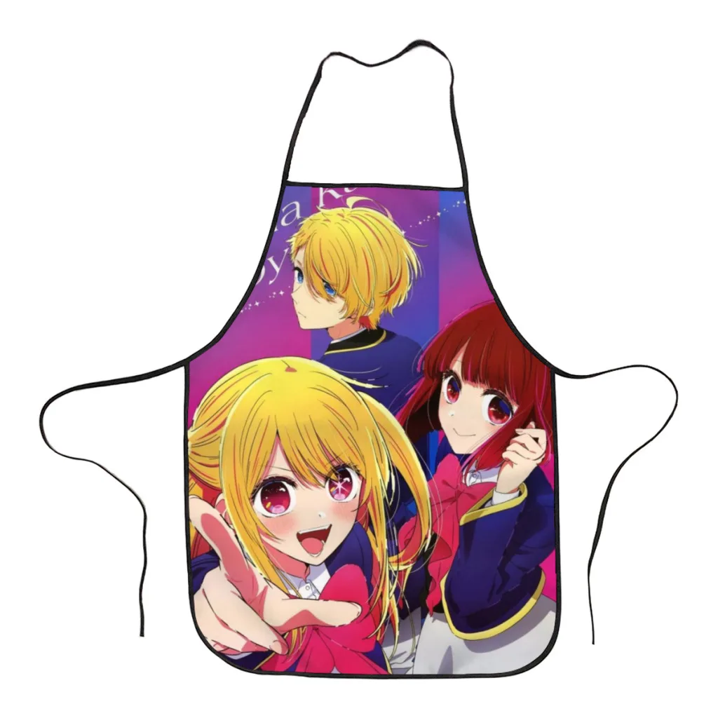 

Anime Oshi No Ko Pink Kitchen Aprons for Women Household Cleaning Apron Chefs Cooking Baking Apron for Child