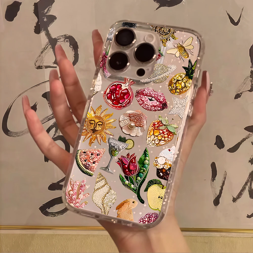 Luxury Fashion Collage Clear Glitter Phone Case For iPhone 17 15 13 16 12 11 14 Pro Max  XR X 17 Air 16e Cases Shockproof Cover view 5