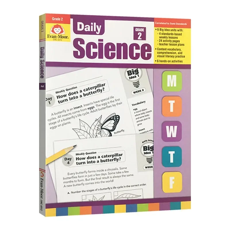 

Evan-Moor Daily Science, Рабочая тетрадь TE класса 2, старая 5, 6 7 8, английская книга 9781596734203