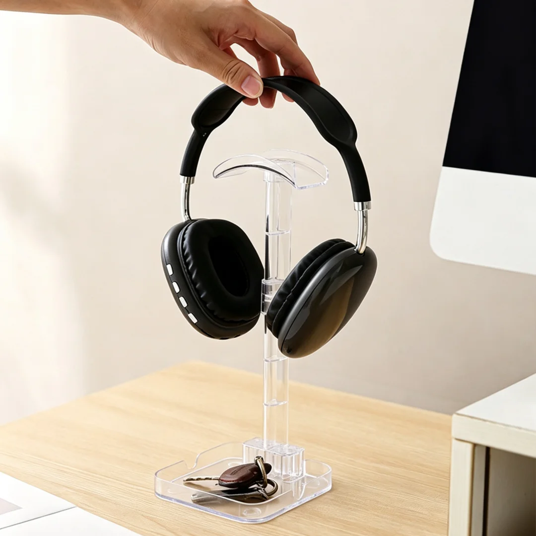 Multi Functional Headphone Storage Stand with Phone Holder Desktop Organizer Rack for Earbuds And Smartphones