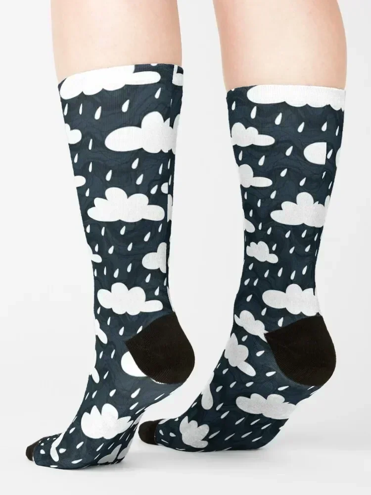 Calcetines con estampado de nubes y lluvia, marca de diseñador, Botas de montaña, calcetines para mujer y hombre