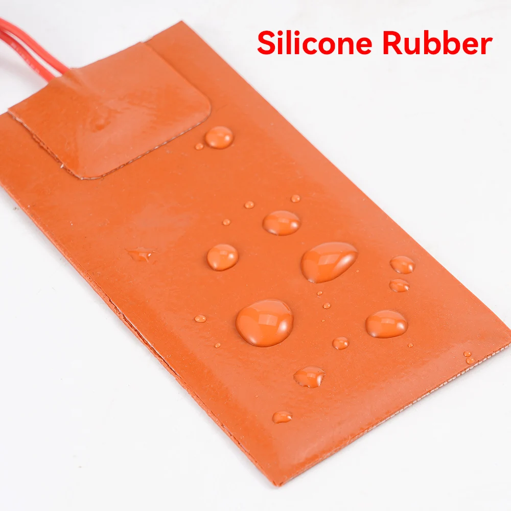 Silicone Rubber Heating Pad Sticker 12V 50W Car Engine Oil Tank Heater Pad Waterproof Heating Mat Warming Accessorie 50x100mm