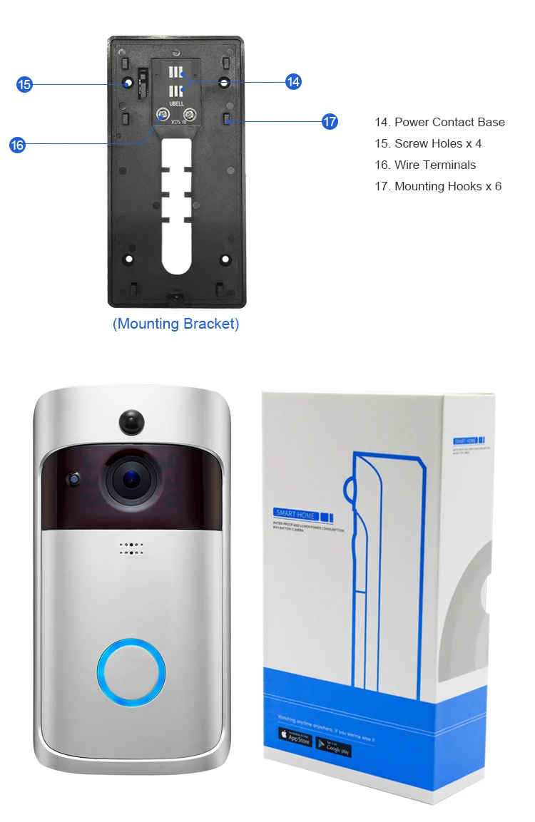 Imagem -06 - Campainha ip sem Fio Wifi Tuya App Energia da Bateria Baixo Consumo Vídeo Porteiro Visualizador Visual da Porta 2mp 1080p