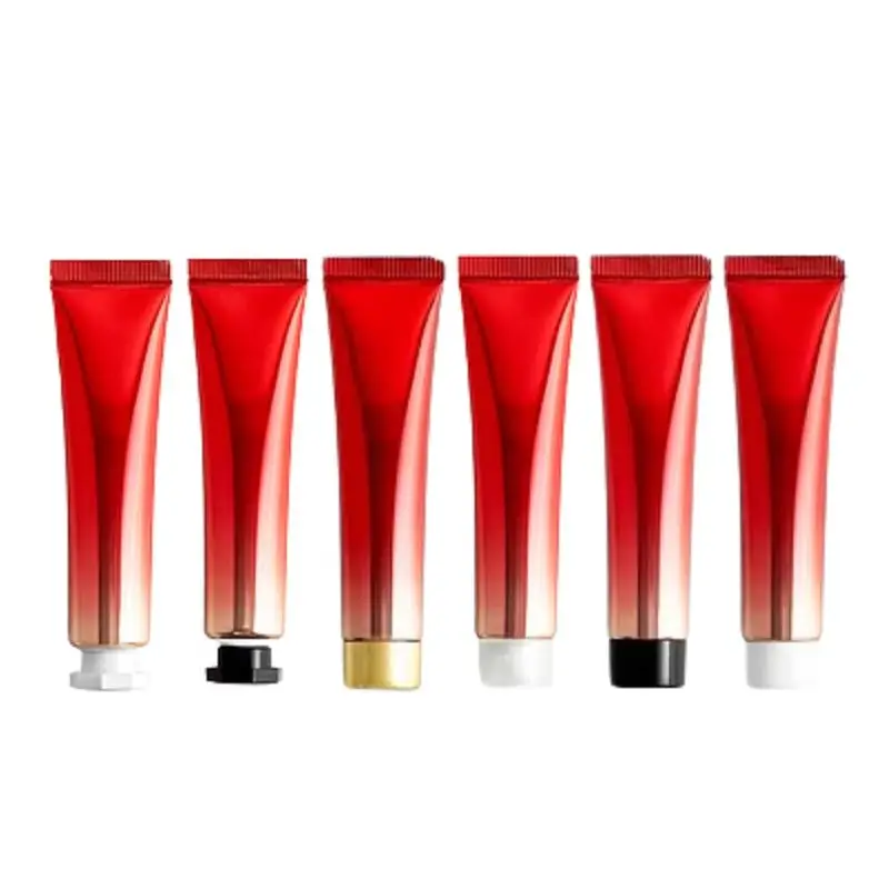 

30Pcs Cosmetic Bottle Empty Gradient Shiny Red Tube PP PET 18G Refillable Container Portable Packaging Squeeze Bottles