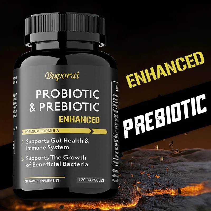 

Probiotics & Prebiotics Capsules - Helps Balance Stomach Acid, Promote Healthy Intestinal Digestion, and Relieve Bloating
