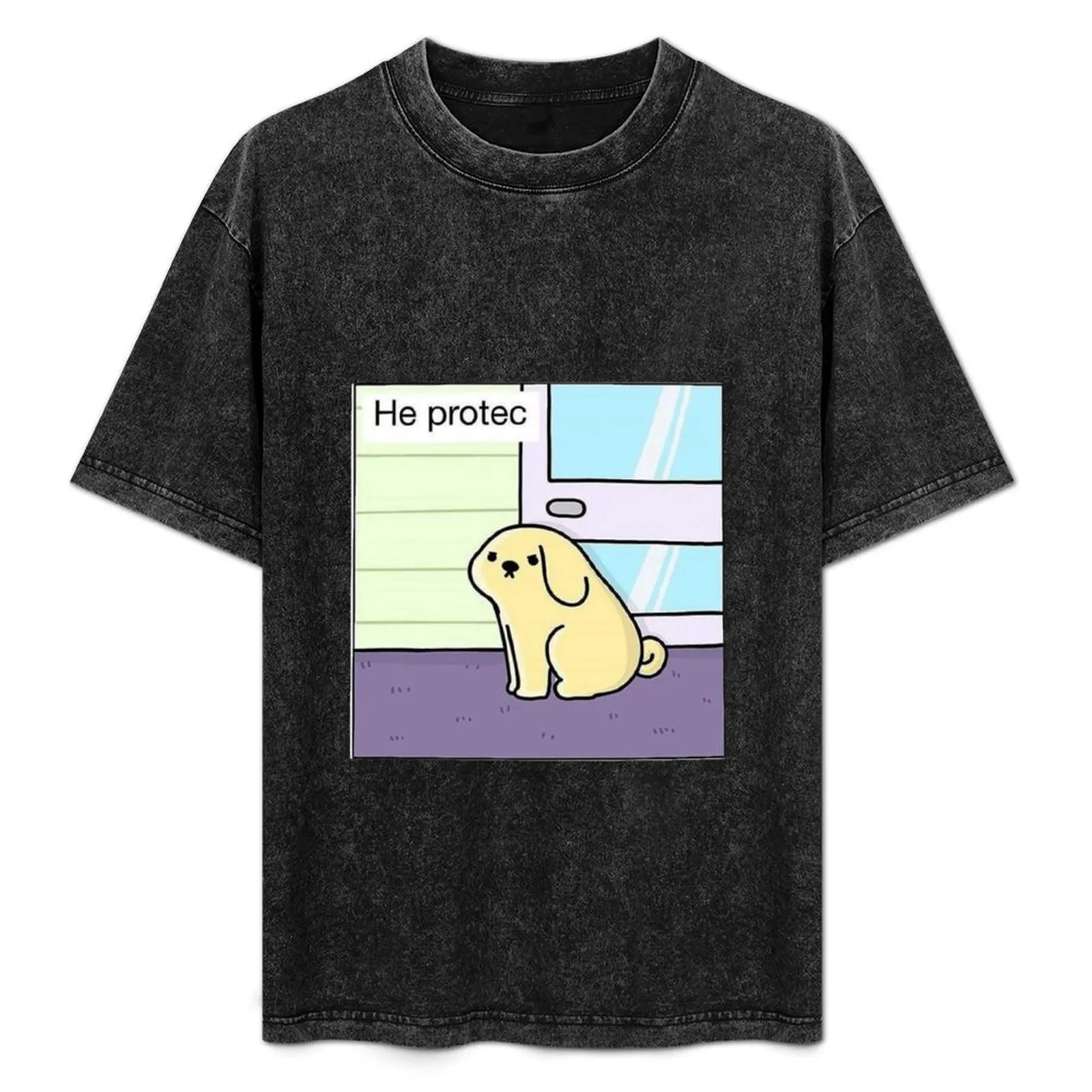 

He Protec T-Shirt vintage kawaii clothes mens white t shirts