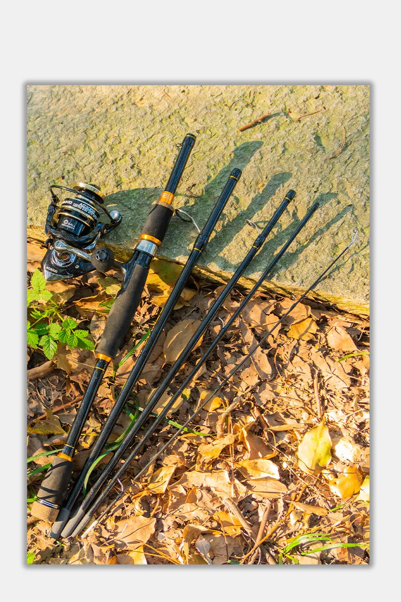 DEUKIO 1,8/2,1m Carbon-Spinn-Set, Ultraleichte Rute mit 5,2:1-Rolle, 8KG Max. Bremskraft, Sensibles Angelset für Süß-/Salzwasser – Detail 15