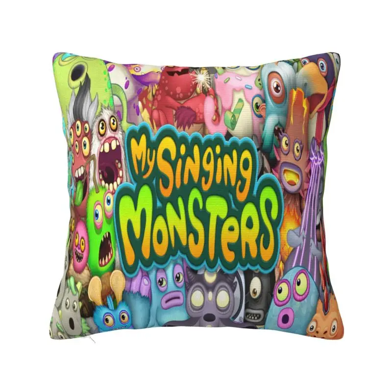 Custom Nordic Style My Singing Monsters Play Games Cushion Covers 45x45cm Soft Throw Pillow for Sofa Square Pillowcase