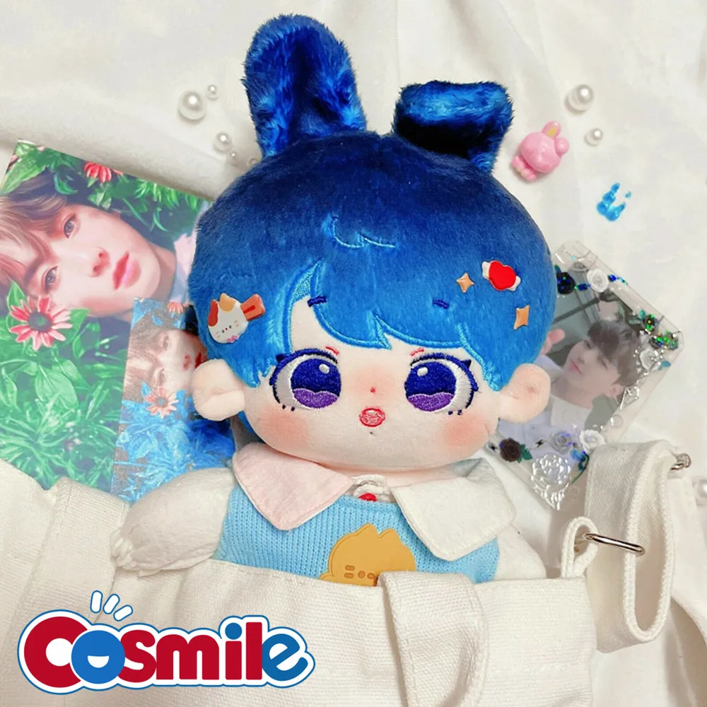 Cosmile Kpop Star JUNGKOOK 20cm Plush Doll Toy Body Blue Hair Cute Cosplay Props Birthday Gift C QC