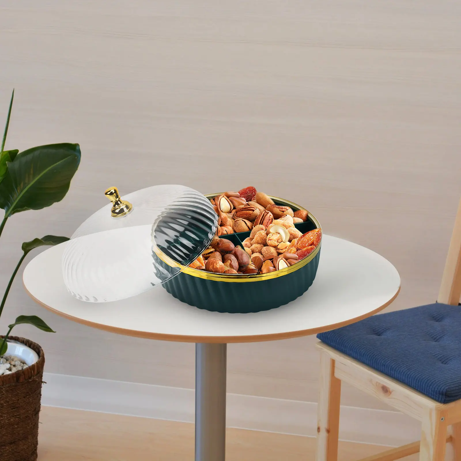 1Pcs Nordic Style Multi-Grid Snacks Box Plastic Food Container Candy Nut Storage Box Household Party Decorative Serving Tray