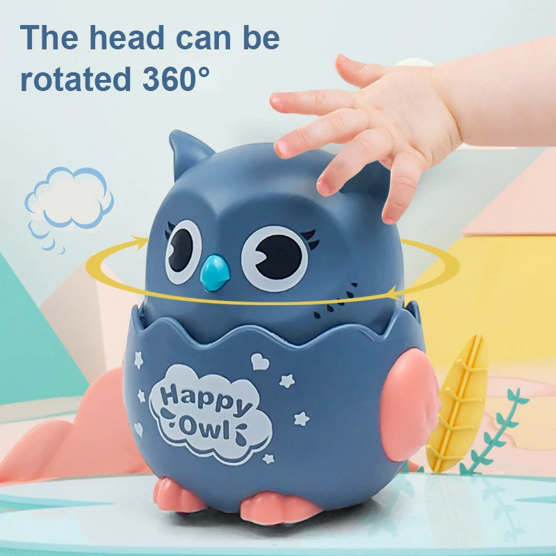 Classic Wind Up Toys Pressing Cartoon Owls Inertial Sliding Pull Back Car  for Kindergarten Children Gift