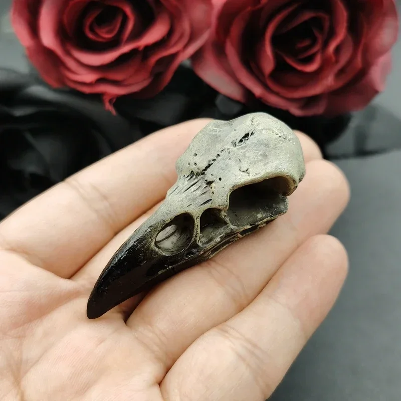 2pcs 28*60mm 3D Crow Skull Men\'s Skull Necklace Pendant Magpie Gothic Halloween Gift Bird Skull Handcrafted Jewelry Accessories