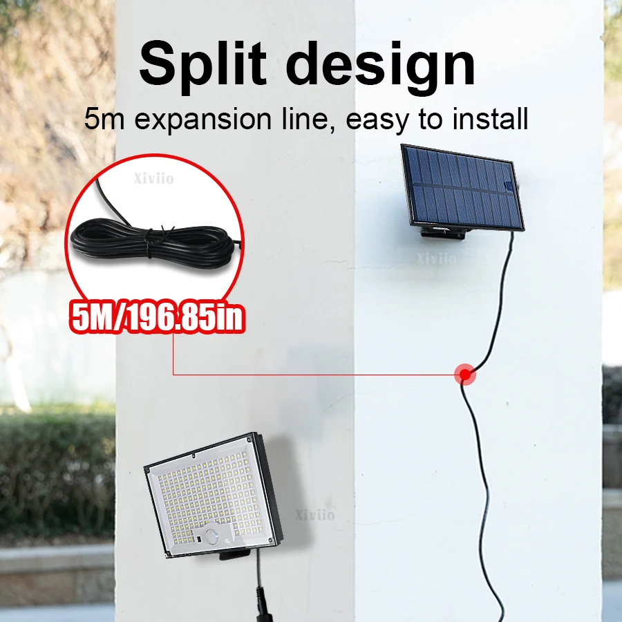172LED Solar Light for Outdoor 8m Motion Sensor 178LED Wall Lamp Waterproof Split Solar Flood Light Yard Patio Garden Solar Lamp