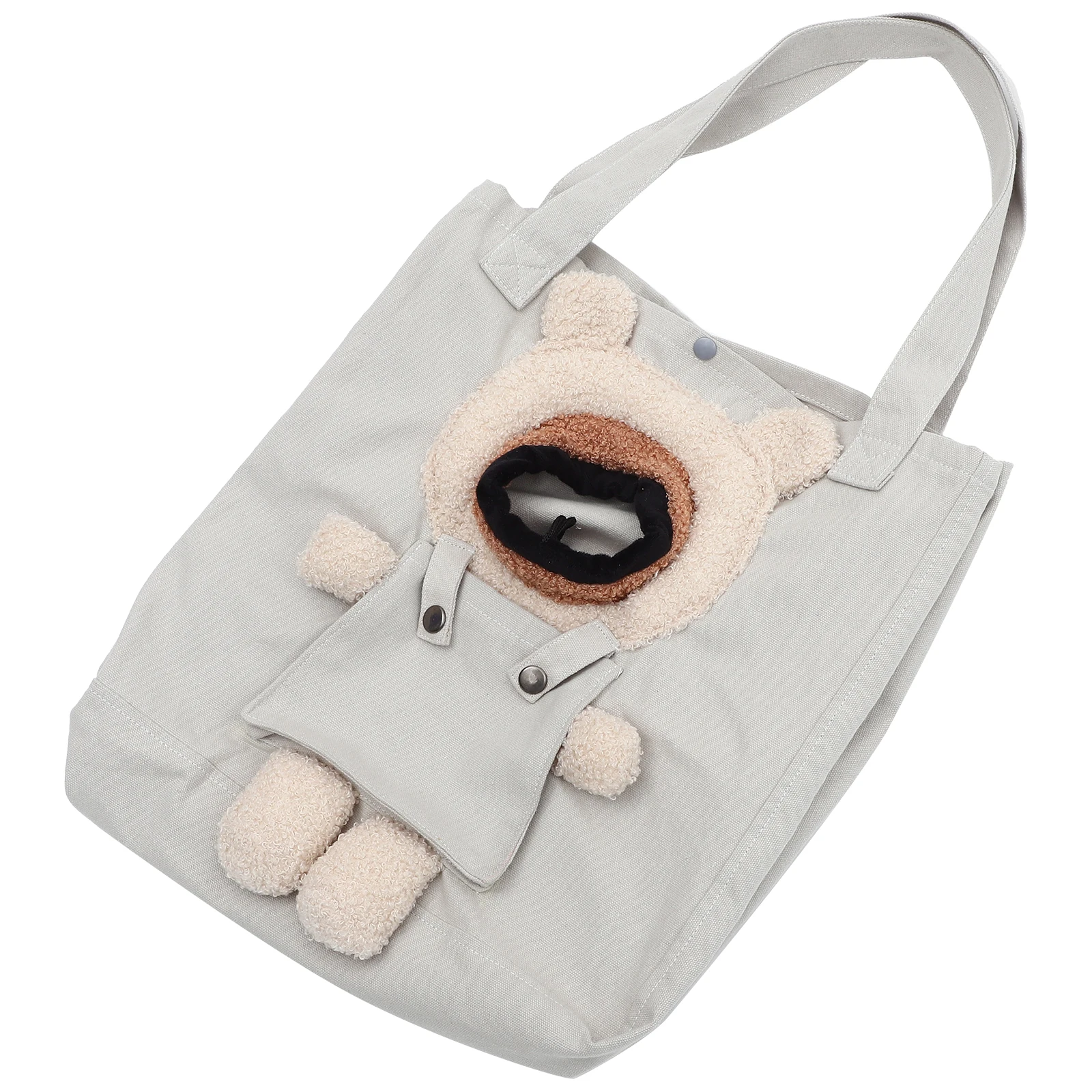 

Pet Carrier Bag Canvas Shoulder Small Portable Gray Puppy Carrying Cat Bag for Dogs Kitten Travel Foldable Container