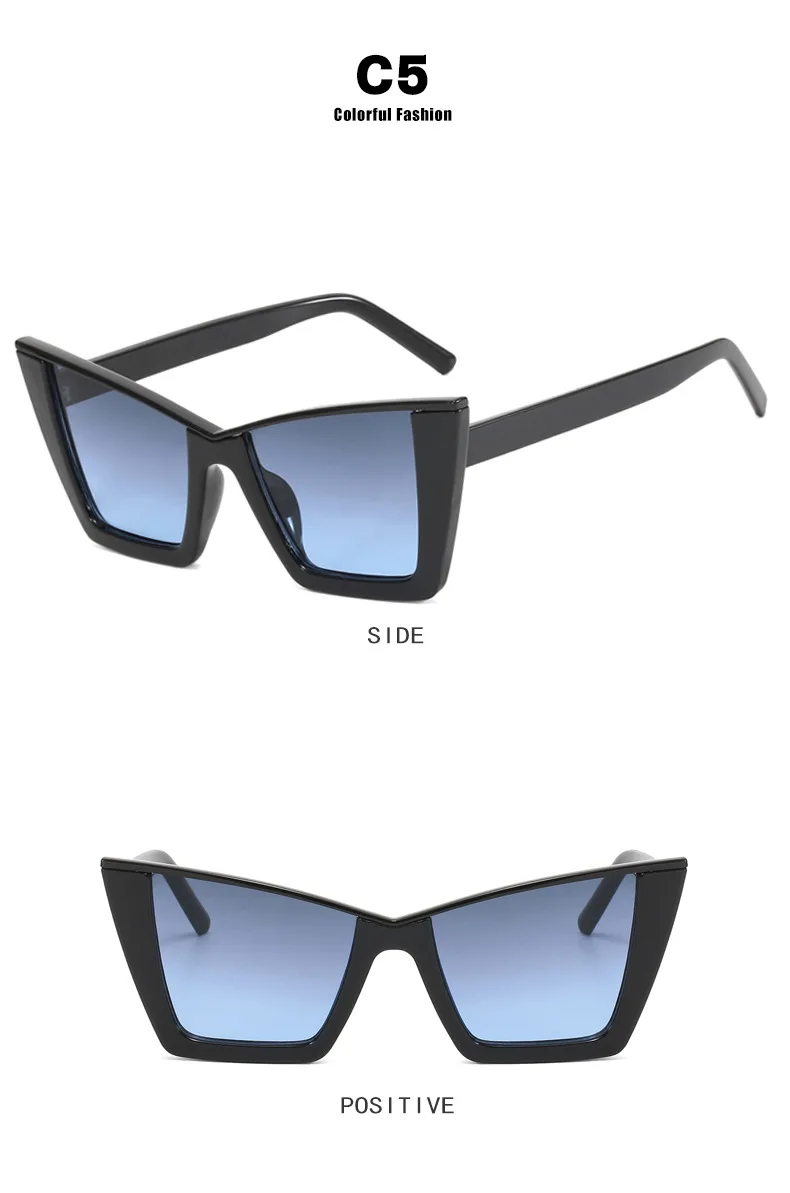Vintage Oversized Cat-Eye-Sonnenbrille für Damen, Luxusmarken-Designerbrille, Sommer-Reise-Fotografie-Sonnenbrille, Herren, UV400 – Detail 11