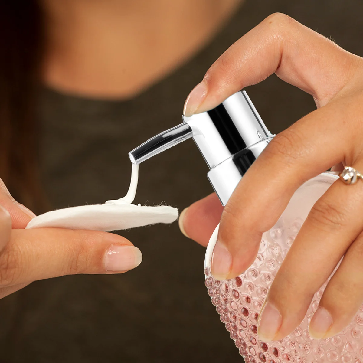 Dispenser di lozione per shampoo vuoto riutilizzabile con pompa per pressa in vetro da 3 pezzi per contenitore per il lavaggio del corpo delle mani della cucina del bagno