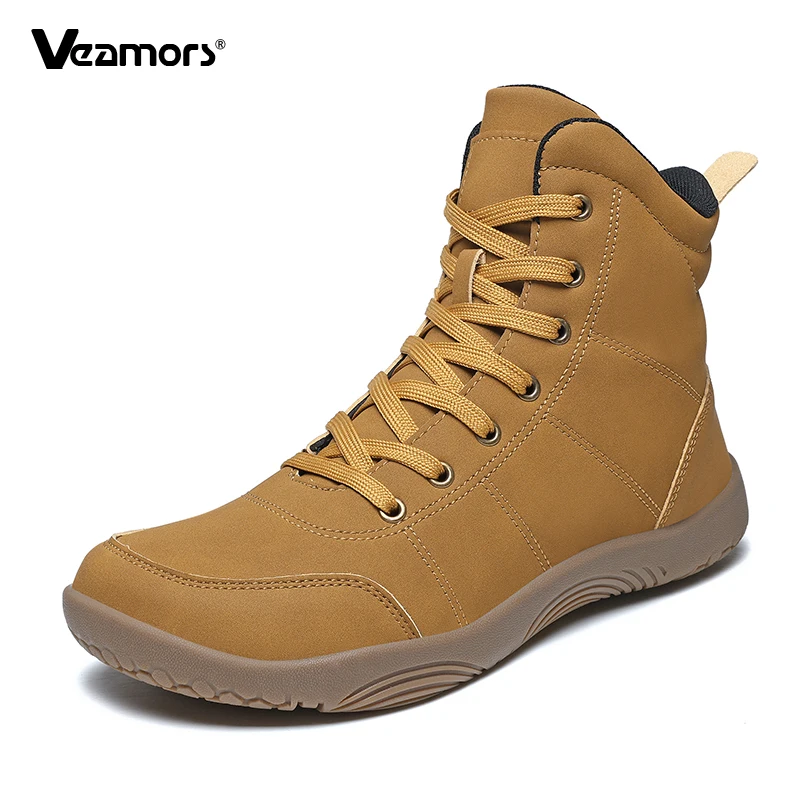 Wide Toe Hiking Shoes Anti-slip Couples Outdoor Sneakers PU Leather Men Women Casual Sports Shoes Waterproof Anti-collision