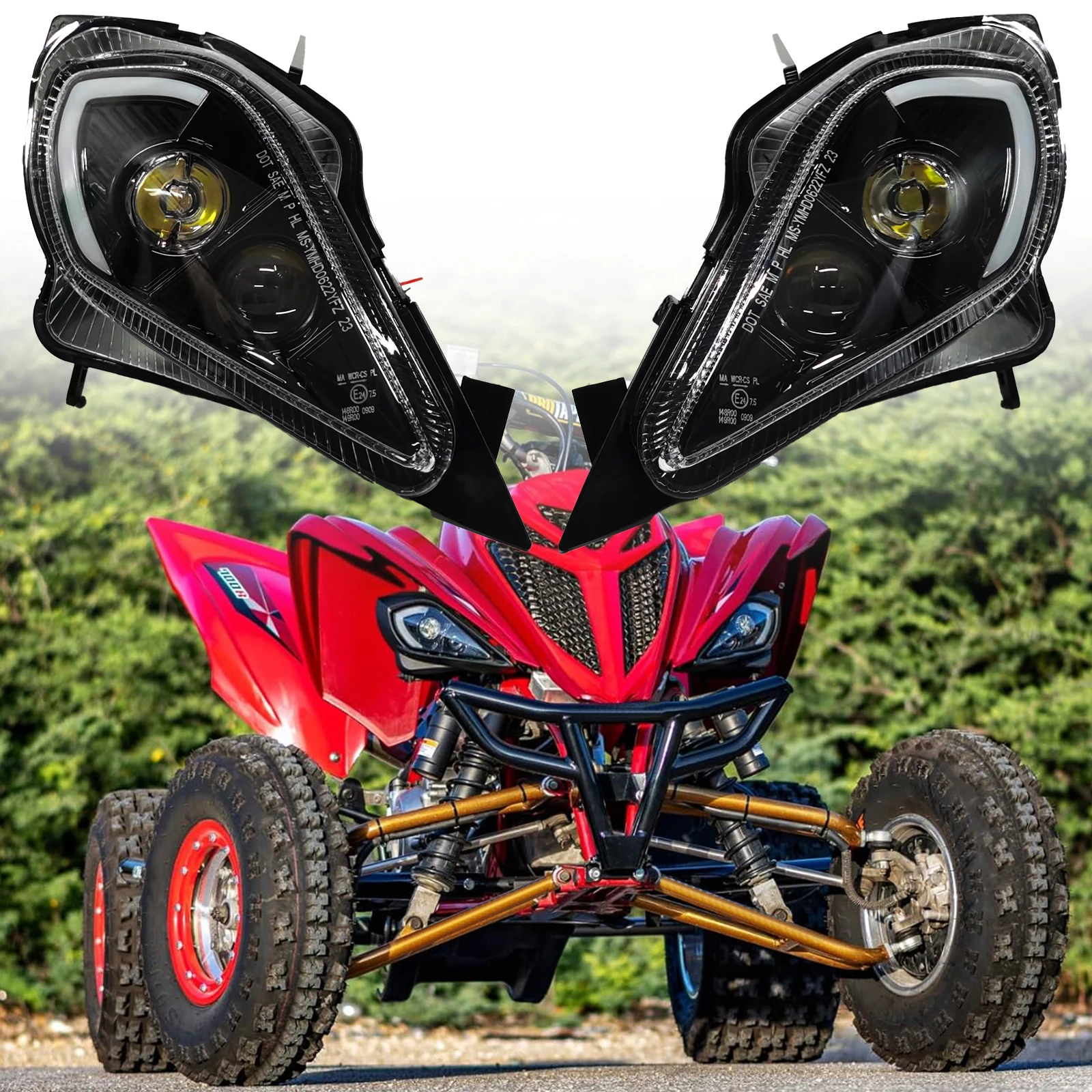 

Светодиодная фара E24 ATV для Yamaha Raptor 700R 700 250 350 YFZ450 YFZ450R YFZ450X YFZ450V Wolverine 350 450, аксессуары для фар