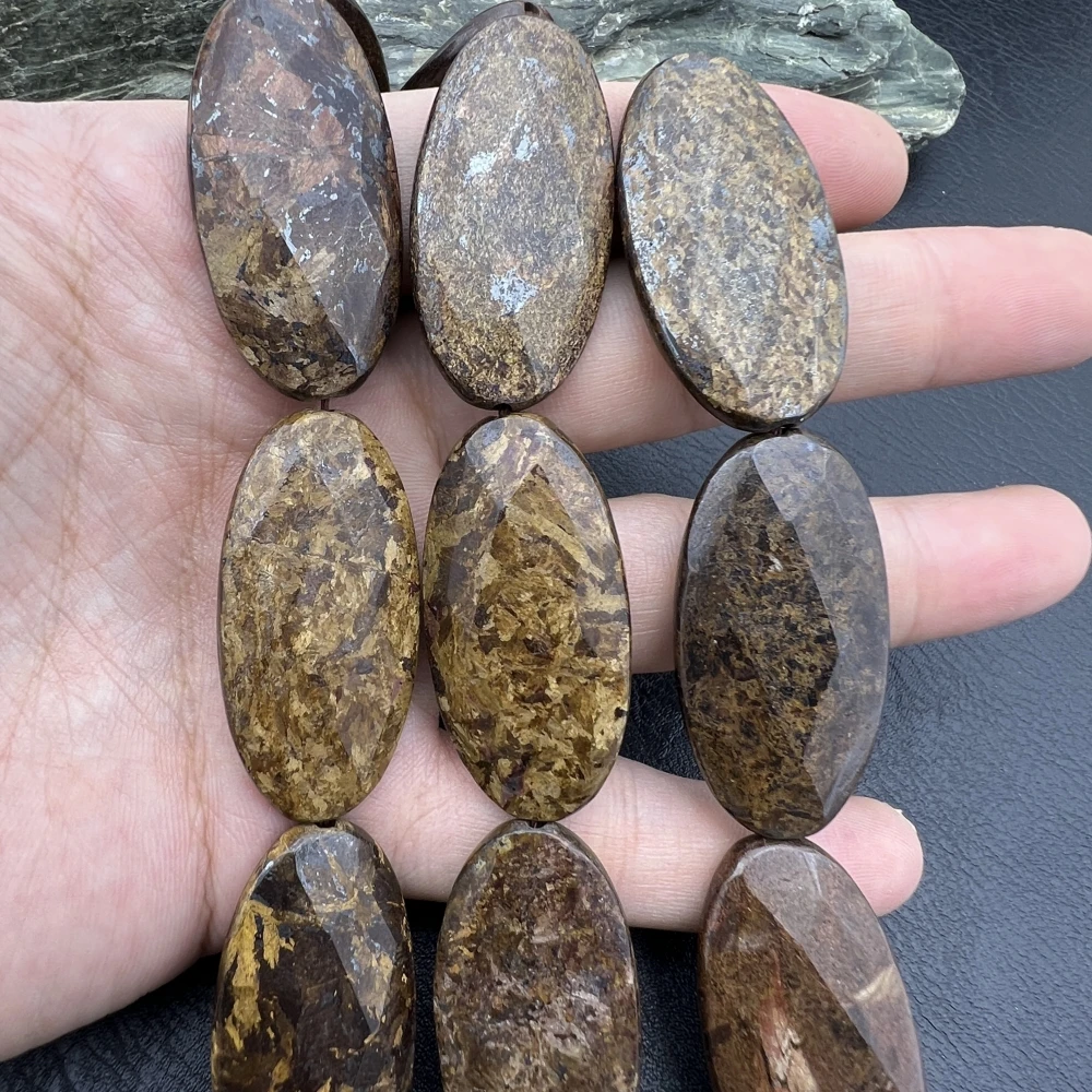 Large Oval Retangle Shape Natural Bronzite Stone Slice Pendant Beads For DIY Jewelry Making MY231036