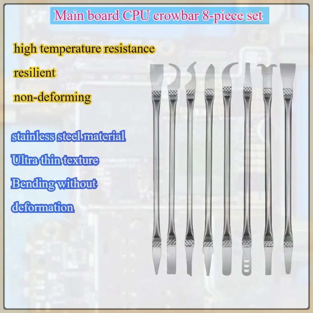 8 In 1 Metal CPU IC Pry Blade Set, Multifunctional Glue Remover Hand Tools For Smartphone Notebook Mainboard Chip Repair