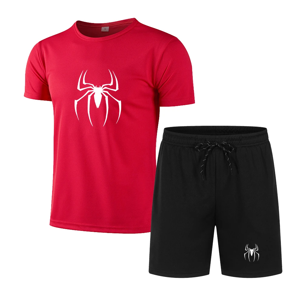 Camiseta de manga curta masculina e shorts, roupa esportiva respirável, roupa de secagem rápida, moda verão, roupas esportivas, 2024