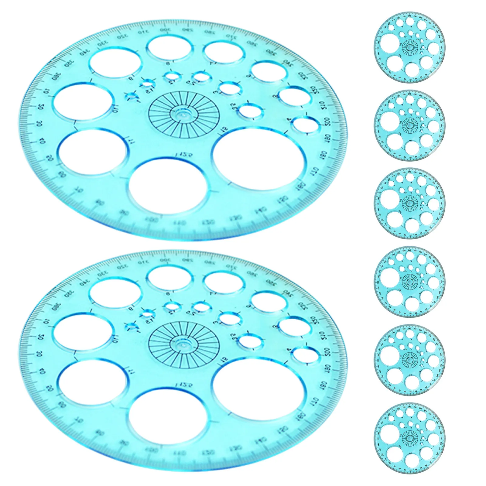 8 Pcs Circular Drawing Accessory Full Range Angle Daily Positioning Tool Art Creation