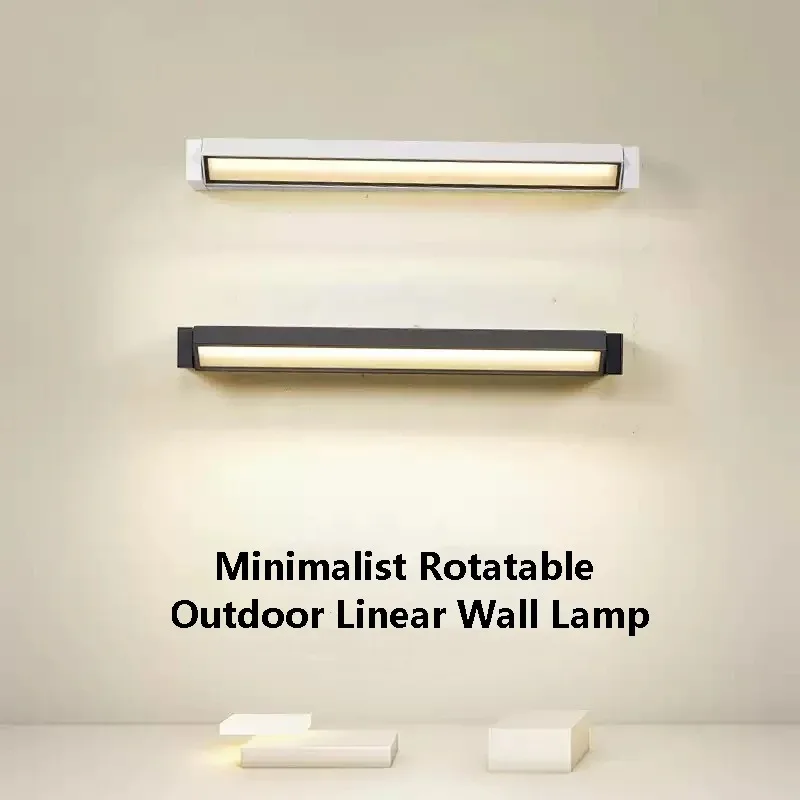 

Nordic Adjustable Angle Linear Aluminum Wall Lamp Outdoor Waterproof for Villa Courtyard Garden Hotel Bedroom Wall Sconce
