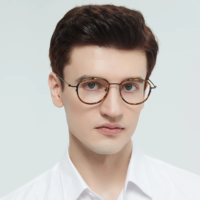 Handmade Pure Titanium Oval Glasses Frame for Big Face Men Women Screwless Ultralight Eyeglasses Spectacles Designer Eyewear New