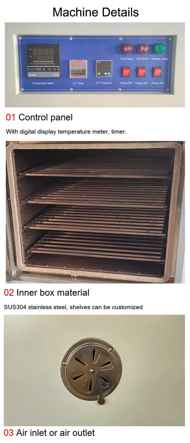 450C Laboratory Drying Oven Touch Screen Nitrogen Electric Blast Forced Air Drying Oven view 3