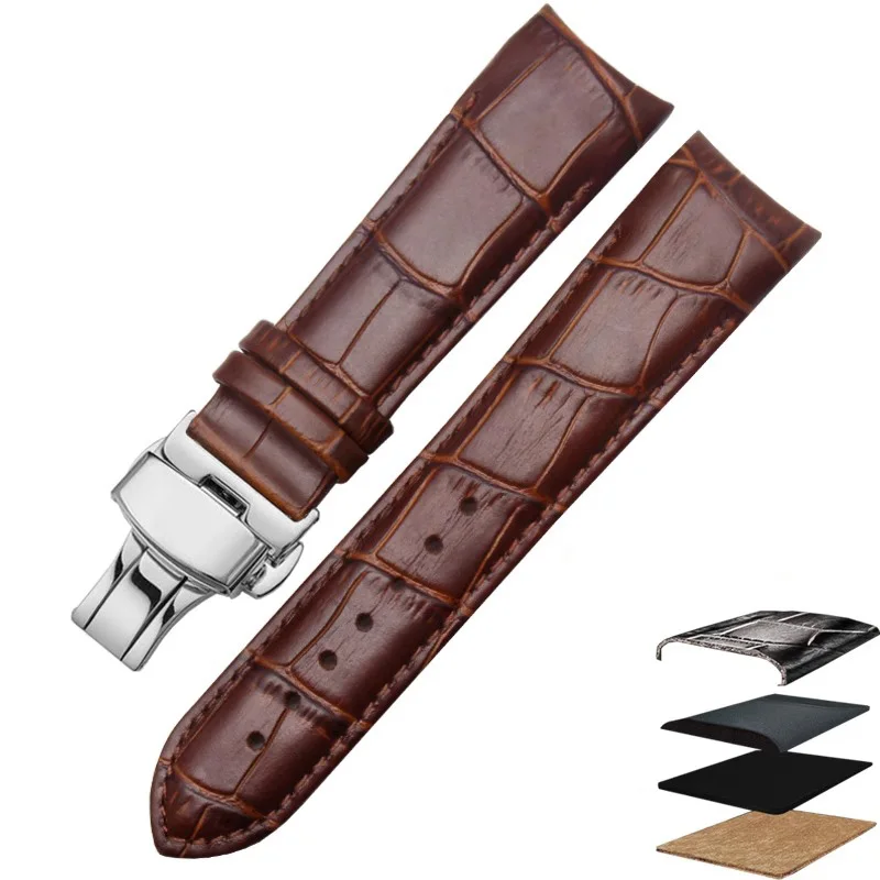 Genuine Leather Watchband For Tissot Curved End Watch Belt 1853 COUTURIER T035627A T035407A T035439 T035617 Men\'s Strap 22 23mm