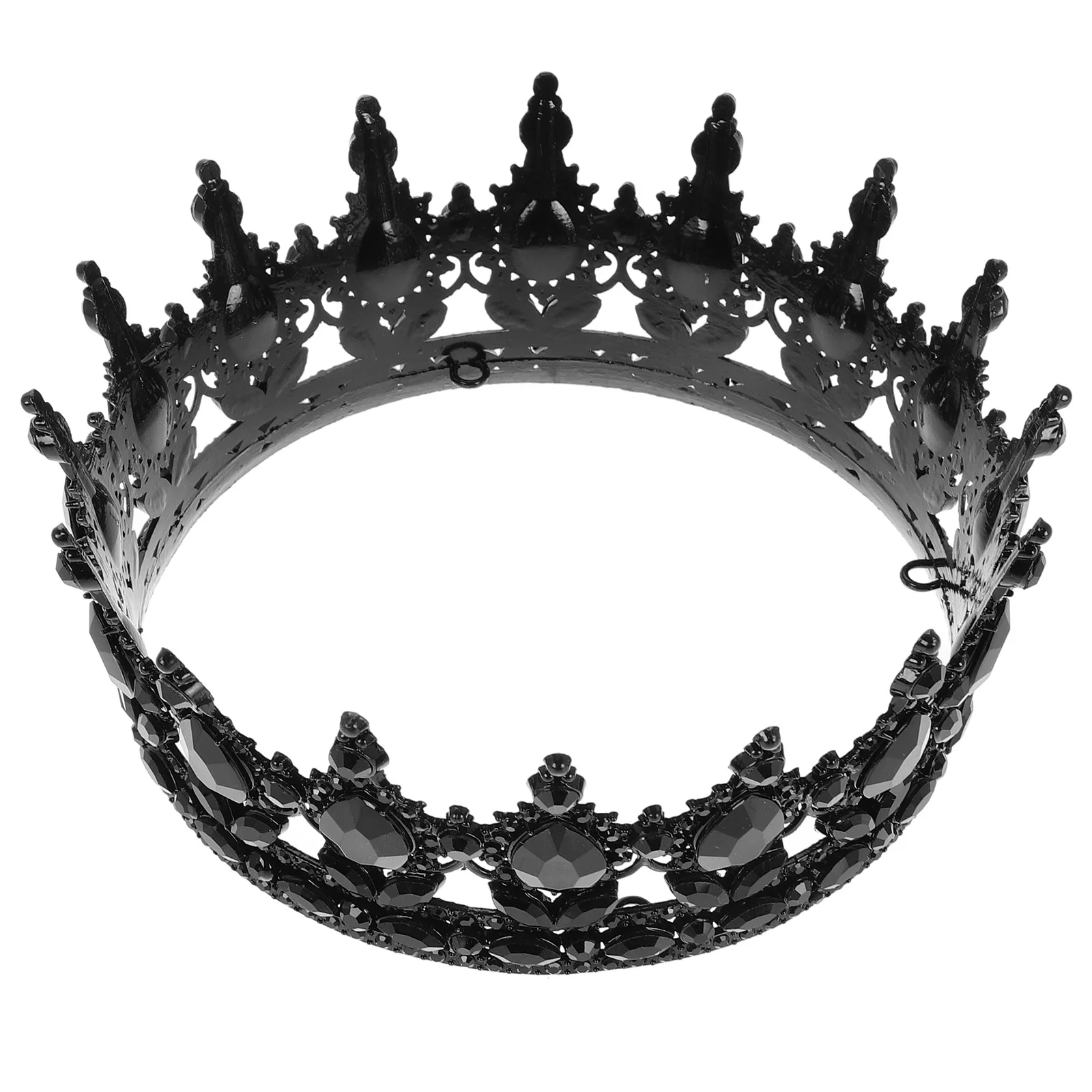 

Crown Headpiece Baroque Black Alloy Lightweight Vintage Bridal Tiara Wedding Party Prom Halloween Costume Festival