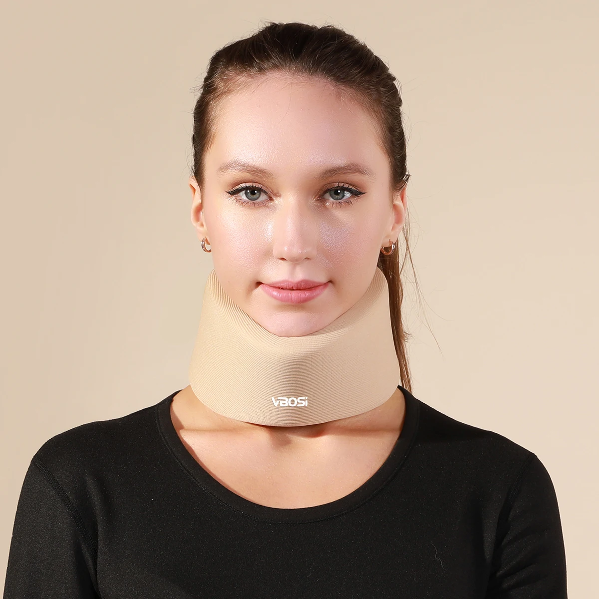 VBOSI 1 Piece Adjustable Sponge Cervical Collar – Men Women Soft Foam Neck Support Brace