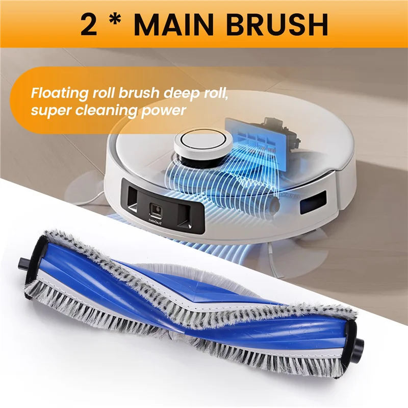 

For Yeedi C12 PRO PLUS,C12 PLUS,C12 Robot Vacuum Replacement Part Main Roller Side Brush Hepa Filter Mop Pad Accessories-A54Q