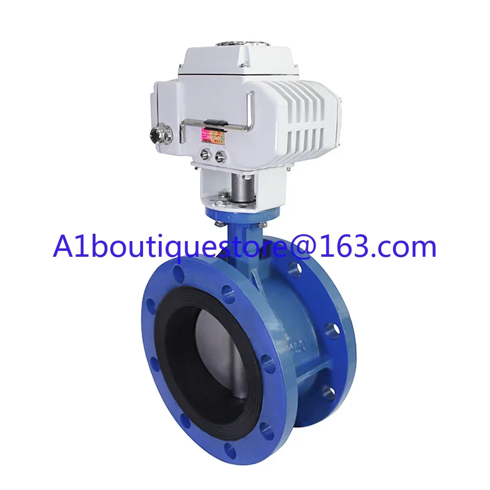 4 inch Double Flange Ductile Iron Electric Actuator Butterfly Valve motorized butterfly valve