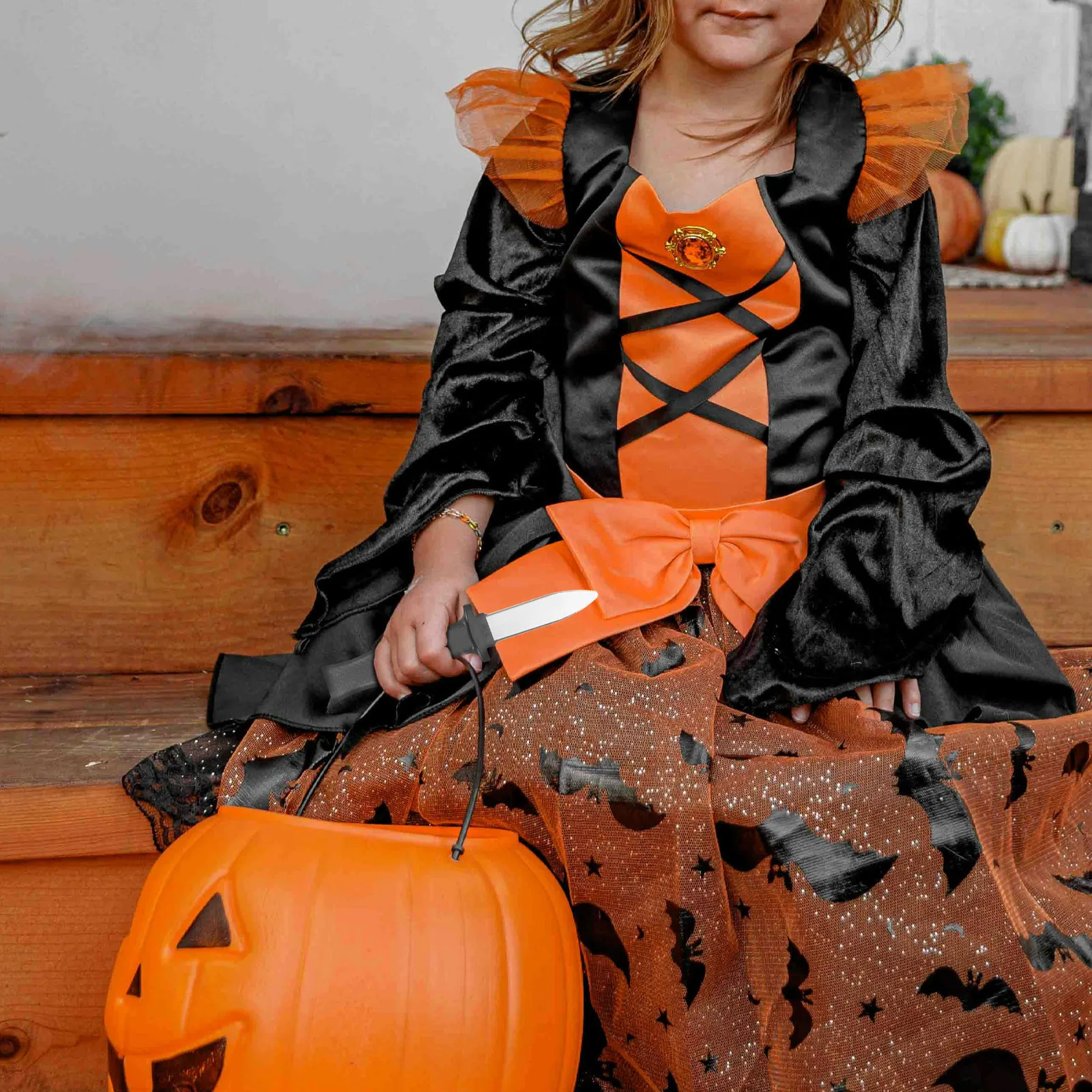 

2 шт. выдвижной нож для Хэллоуина, шутка, реквизит для розыгрыша, исчезающий пластиковый меч, поддельный кляп, подарок для детей и взрослых, роль