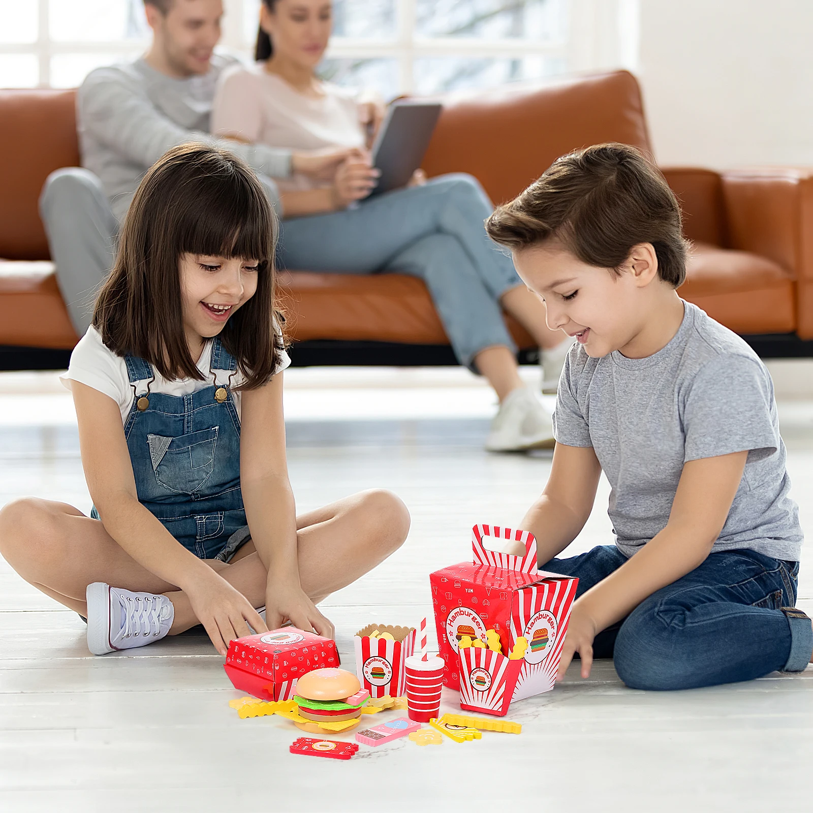 

1 pc Wooden Children Kitchen Toys Playset Kids Restaurant Pretend Play Set Simulation Fast Educational Montessori Style for Kids