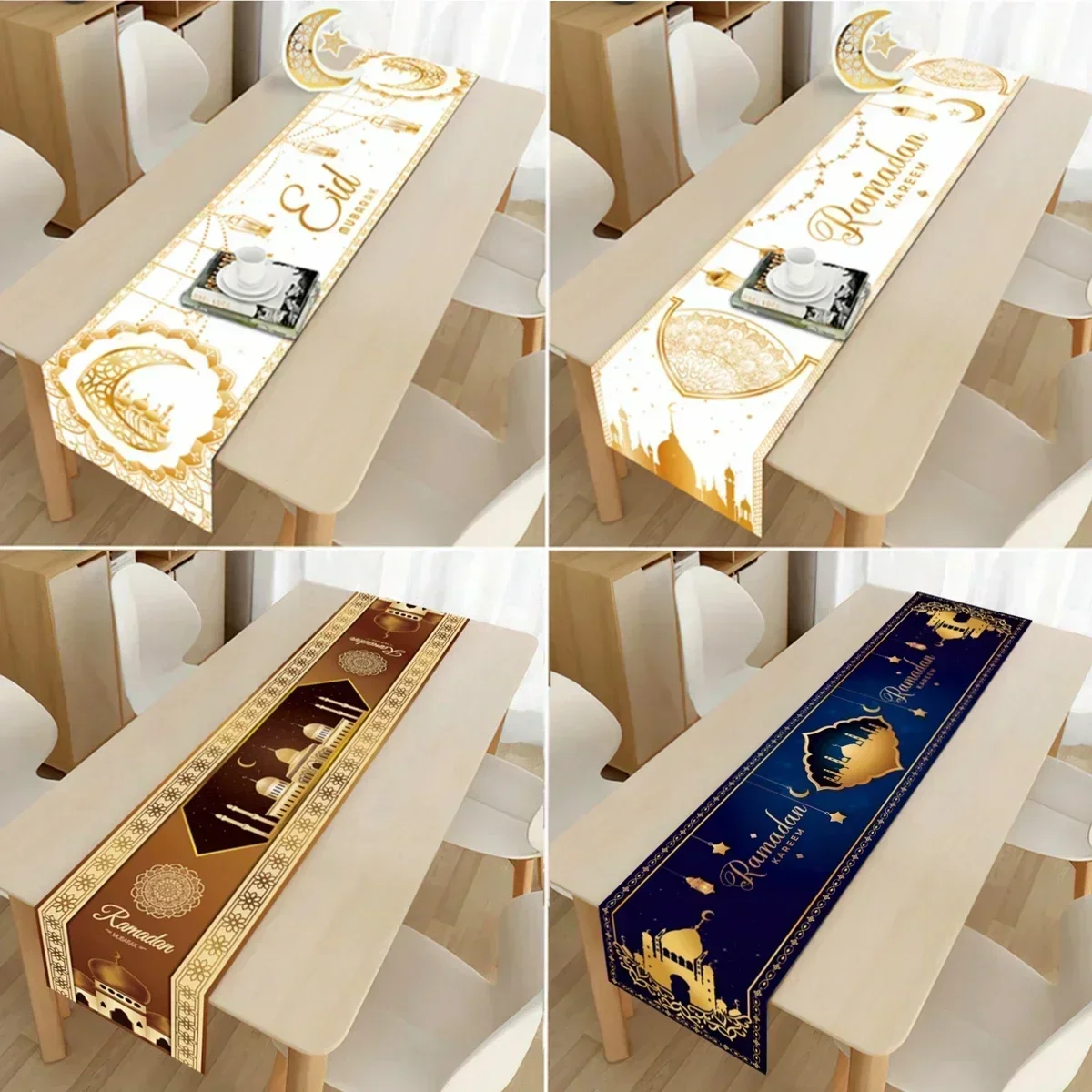 

Ramadan Decorations Table Runner Seasonal Moon And Star Holiday Kitchen Dining Table Runners For Home Party Decor