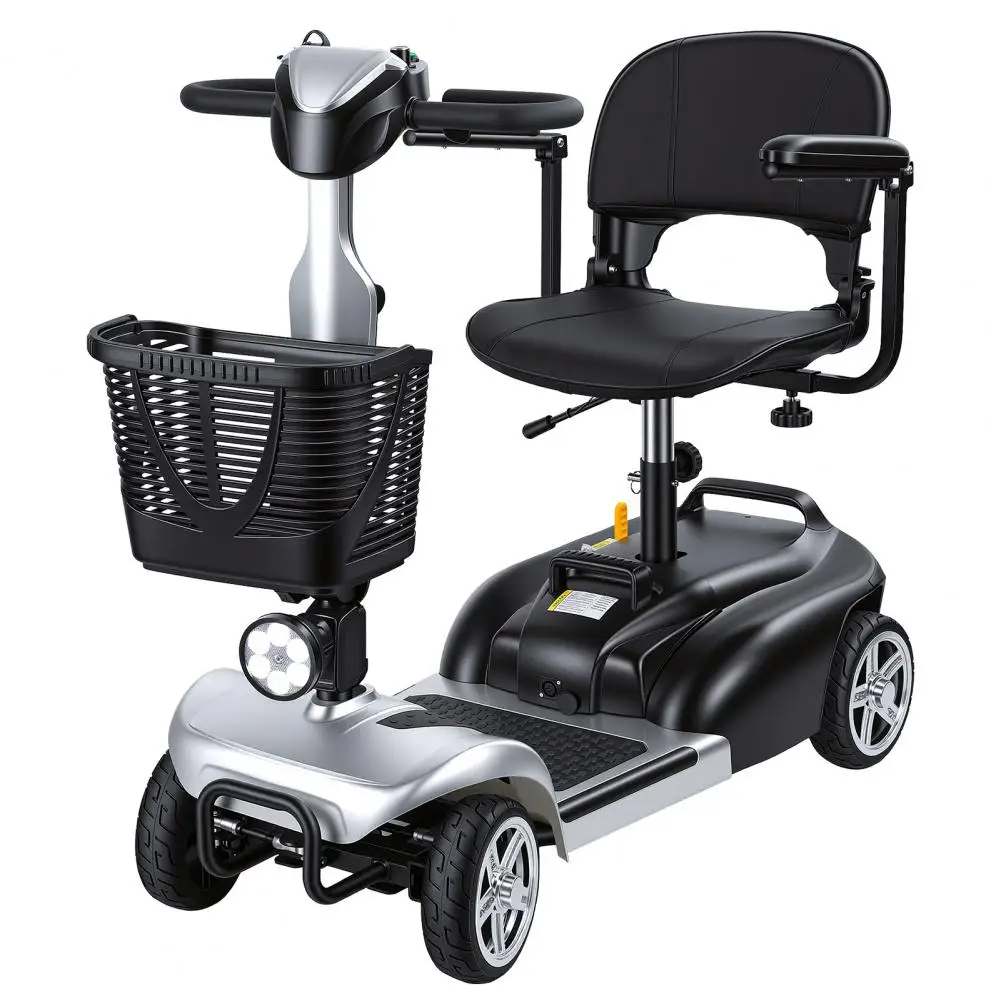 Mobility Scooter with LED Light Basket Charger 4 Wheels Electric Foldable Lightweight 5MPH 7.46 Miles Range for Adults Seniors view 5