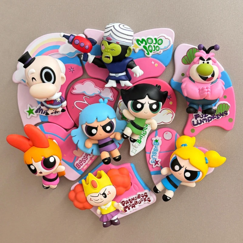 

The Powerpu Girl Combination Refrigerator Magnets Series Blind Box Cute Children'S Fun Refrigerator Magnets For Gifts